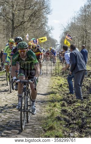 Wallers,france - April 12,2015: The French Cyclist Yannick Martinez Of  Europcar Team Riding In The 