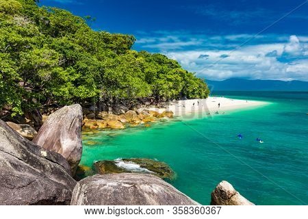 Nudey Beach on Fitzroy Island, Cairns area, Queensland, Australia, part of Great Barrier Reef.