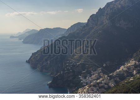 Amazing Views To Positano And Amalfi Coast Cliffs From Above
