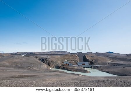 Vatnsfell Hydroelectric Power Plant In The Icelandic Highlands