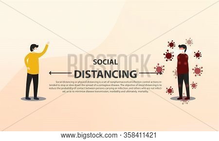 Social Distancing Prevention Coronavrius Disease (covid-19). 2 Meters Or 6 Feet Distance Between Hum
