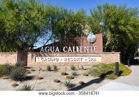 PALM SPRINGS, CA - MARCH 24, 2017: Sign at the Agua Caliente Casino Resort Spa, Bob Hope Drive.