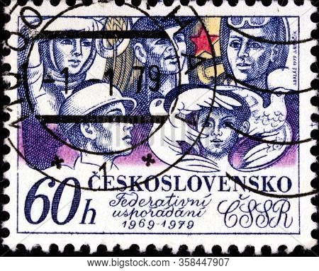 02 08 2020 Divnoe Stavropol Territory Russia The Postage Stamp Czechoslovakia 1979 Anniversaries 10t