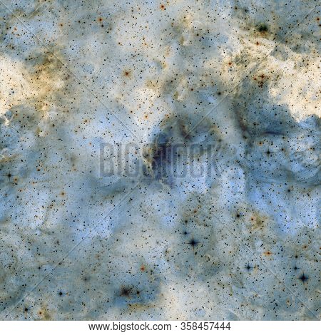 Galaxy Pattern Repeated Design. Blue Abstract Background. Galaxy Pattern For Wrapping Paper, Fabric 