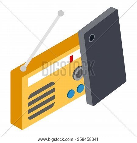 Online Radio Icon. Isometric Illustration Of Online Radio Vector Icon For Web