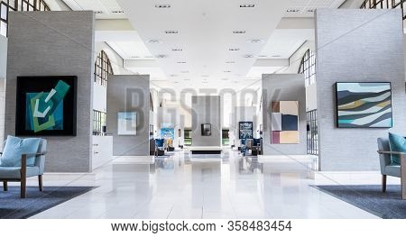 Johannesburg, South Africa 18th February - 2020: Interior Of International Conference Venue.