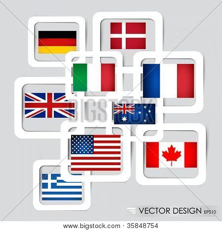 World flags. Vector illustration.