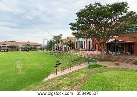 Johannesburg, South Africa 6th February - 2020: Sports Field In Centre Of Corporate Office Park.