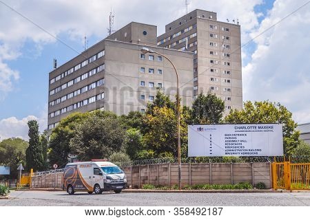 Johannesburg, South Africa, 14th March - 2020: Exterior Of University Hospital.