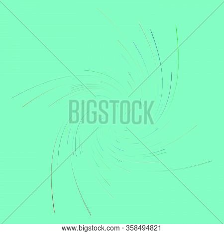 Single Mottled, Multi-color And Colorful Spiral, Swirl, Twirl Element. Twisted Cyclic, Circular And