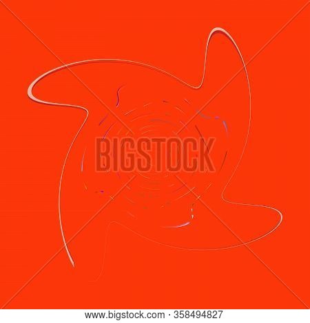 Single Mottled, Multi-color And Colorful Spiral, Swirl, Twirl Element. Twisted Cyclic, Circular And