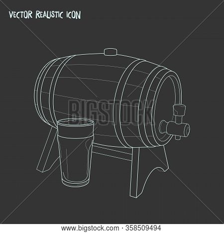 Barrel Of Beer Icon Line Element. Illustration Of Barrel Of Beer Icon Line Isolated On Clean Backgro