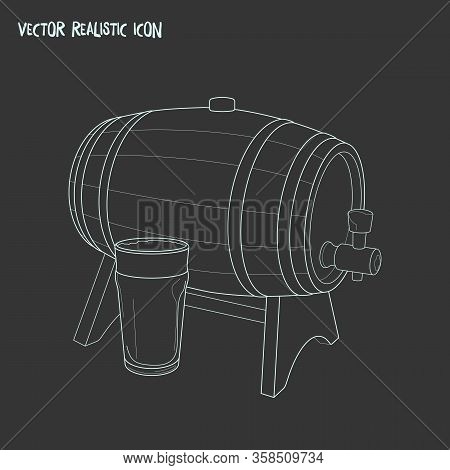 Barrel Of Beer Icon Line Element. Vector Illustration Of Barrel Of Beer Icon Line Isolated On Clean 