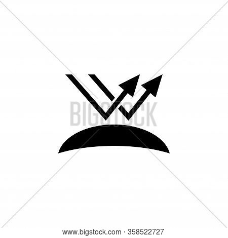 Surface Reflection, Contact Lens Uv Resistance. Flat Vector Icon Illustration. Simple Black Symbol O