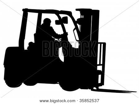 Vettore di disegno del carrello elevatore e di lavoro