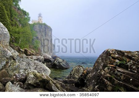 Split Rock deniz feneri, sis
