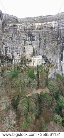 Aerial View Of The Grotto Of Maria Magdalena In France, Plan Daups, The Massif St.baum, Holy Fragran
