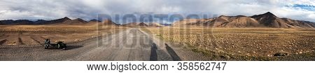 Evening Panoramic View Of Pamir Highway Or Pamirskij Trakt, Road M-41, International Road In Tajikis
