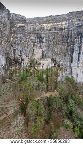 Aerial View Of The Grotto Of Maria Magdalena In France, Plan Daups, The Massif St.baum, Holy Fragran