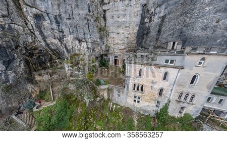 Aerial View Of The Grotto Of Maria Magdalena In France, Plan Daups, The Massif St.baum, Holy Fragran