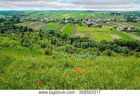 Ukraine, Podgora Village, Ternopil Region, Terebovlya District. Pidhiryan Monastery. View From The M