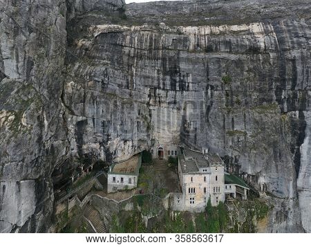 Aerial View Of The Grotto Of Maria Magdalena In France, Plan Daups, The Massif St.baum, Holy Fragran