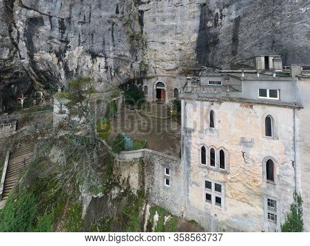 Aerial View Of The Grotto Of Maria Magdalena In France, Plan Daups, The Massif St.baum, Holy Fragran