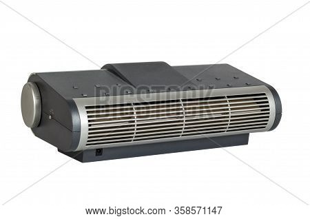 Electronic Air Purifier Appliance With Ionizer And Fan. Isolated On White Background.