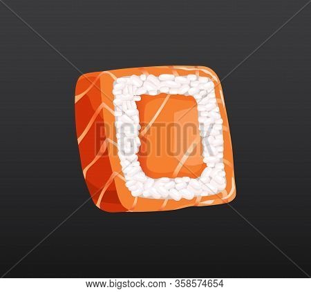 3d Sushi Roll Traditional Seaweed Fresh Raw Food. Japanese Seafood Sushi Roll. Classical Asian Food.