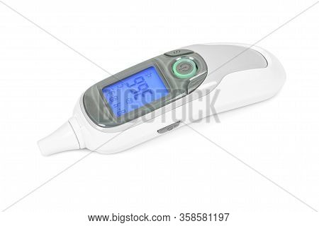 Digital Infrared Thermometer Isolated On White Background With Clipping Path
