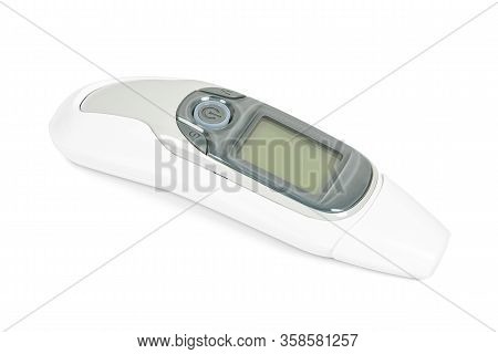 Digital Infrared Thermometer Isolated On White Background With Clipping Path