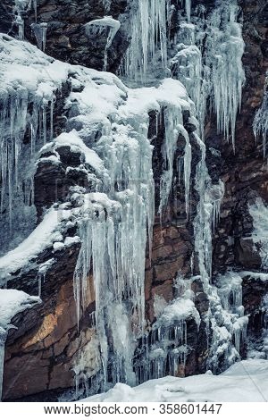 Cliff full of an icicles