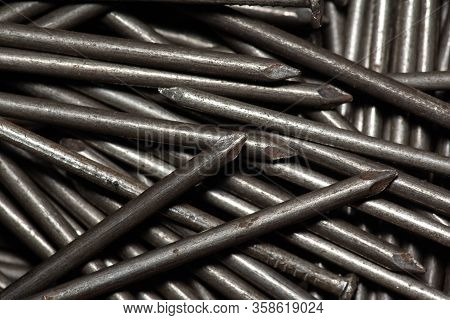 Lots Of Old Rusty Nails, Background And Texture Of Rusty Nails.rusty Nails As Background