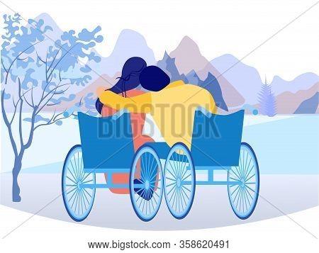 Loving Girlfriend And Boyfriend In Wheelchairs View From Back. Man And Woman With Disabilities Falli