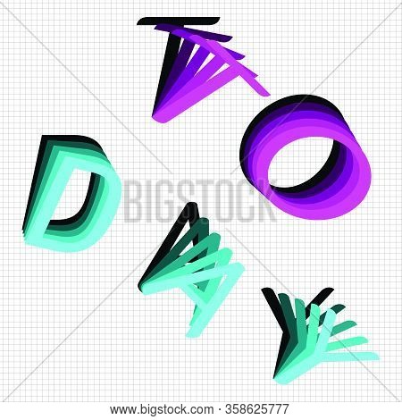 Designed Flip Text Effect Element, Stock Vector