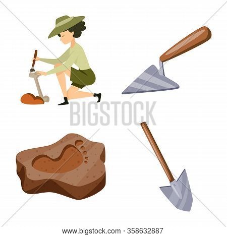 Vector Illustration Of Archaeology And Historical Icon. Collection Of Archaeology And Excavation Sto