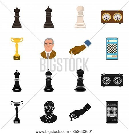 Vector Design Of Checkmate And Thin Symbol. Set Of Checkmate And Target Stock Vector Illustration.