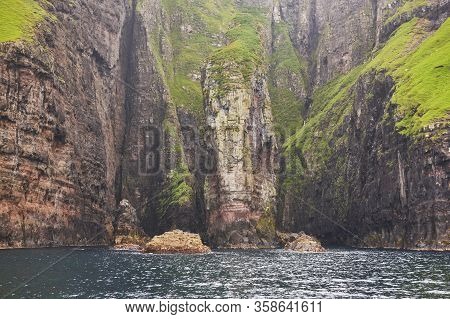 Faroe Islands Sea Cliffs In Vestmanna Area. Streimoy Island, Denmark