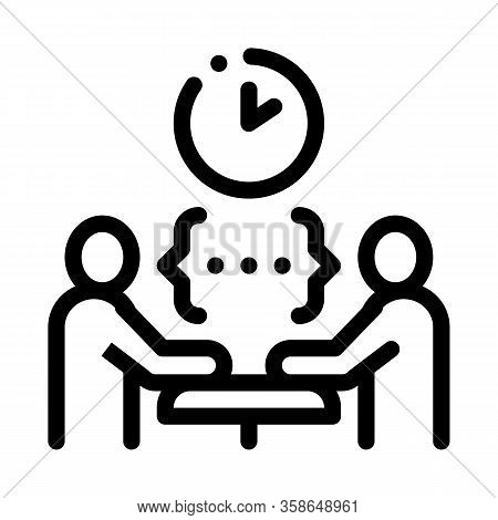 Lengthy Discussion Of The Problem Icon Vector. Lengthy Discussion Of The Problem Sign. Isolated Cont