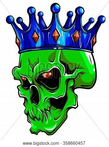 Vector Character - Skull King And Crossed Royal Scepters Illustration