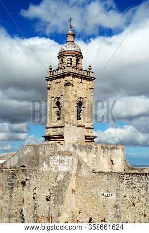 Medieval Town Wall And Santa Maria Church Bell Tower, Medina Sidonia, Cadiz Province; Andalucia, Spa