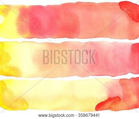 Watercolor Gradient In Abstract Style On White Background.