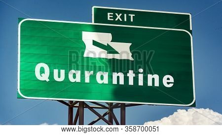 Street Sign The Way To Quarantine Versus Virus