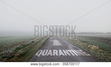 Street Sign The Way To Quarantine Versus Virus