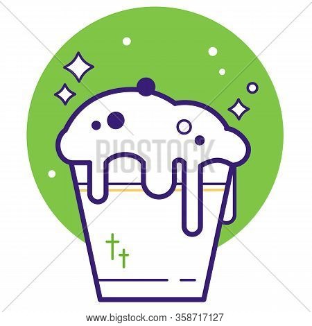 Stylized Cute Cakes Icon. Easter Vector Set