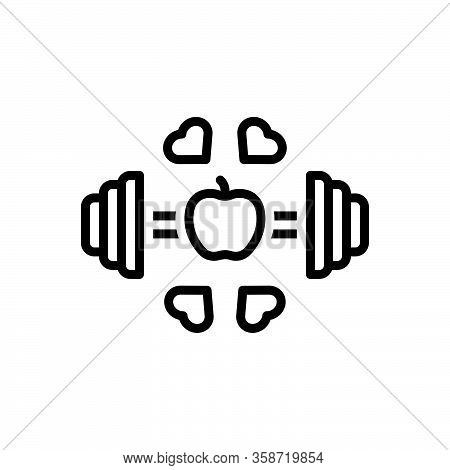 Black Line Icon For Fitness Workout Exercise Good-health Physical-fitness Barbell Healthy Dumbbell R