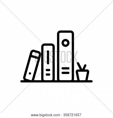 Black Line Icon For Literary Written Poetic Artistic Rack Textbook Series Bookmark Education Library