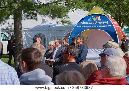 Magog, Quebec, Canada - September 8, 2018: Candidate To Post Prime Minister, Francois Lego Meeting W