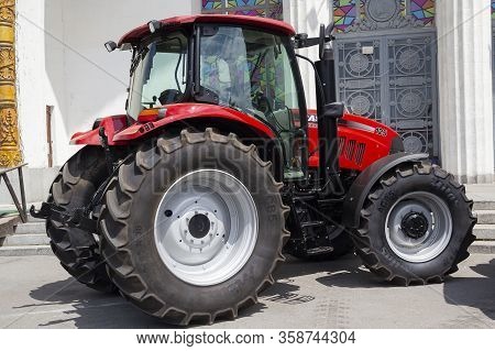 Ukraine, Kiev - June 11, 2017: Farm Tractor On International Agricultural Exhibition 