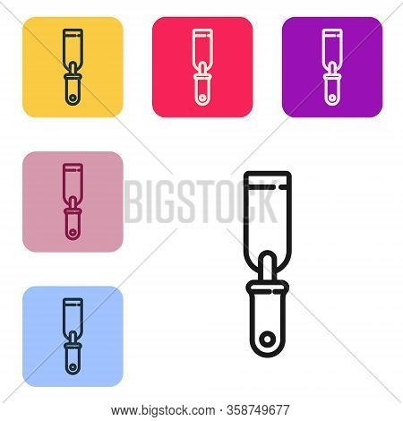 Black Line Rasp Metal File Icon Isolated On White Background. Rasp For Working With Wood And Metal. 